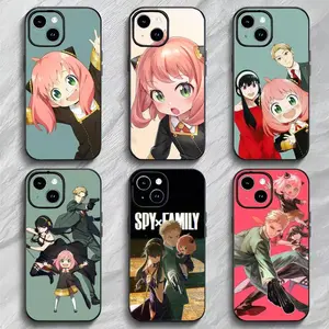 S-Spy x F-Family Anya Forger Phone Case Black Matte Thin Protective Cover For iPhone 11-17 Pro Max/Plus & Samsung Galaxy S23-S25