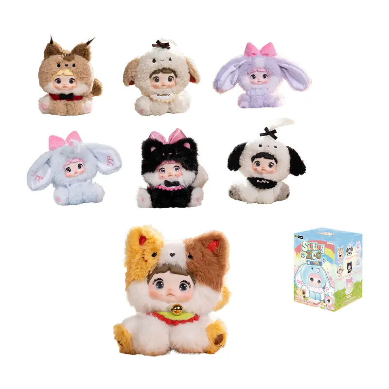 TOPTOY】Nommi Sitting Zoo Series Plush Blind Box, Cute Figures