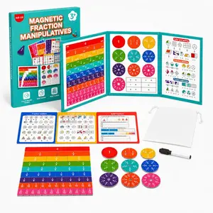 Magnetic Fraction Manipulatives, Kids Visual Magnetic Fraction Math Learning Kit,Foldable Portable Fraction Tiles & Circles, Homeschool Classroom Math Teaching Tools for Elementary Students,Hands-On Math educational learning tools for Ages 3+