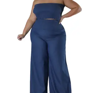 Jenny Denim Pants Set With Matching Tube Top  Womenswear