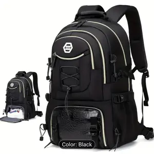 High Quality Outdoor Travel Backpack Large Capacity Sports Camping Unisex Laptop Backpack with Shoe Warehouse Schoolbag Computer Travel Business Casual Easter Valentine's Day Gift Black