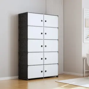 1pc Dustproof Storage Cabinet, Space-Saving Shoe and Clothes Organizer, Home Use Box with Dividers, Storage Unit