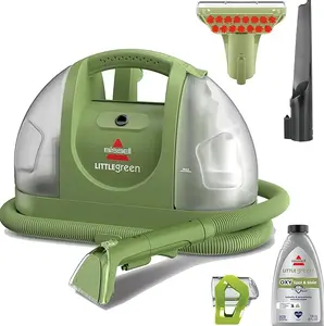 BISSELL Little Green 1400B Handheld Multi-Purpose Carpet and Interior Cleaner, Car Cleaner with Specialized Accessories, Green