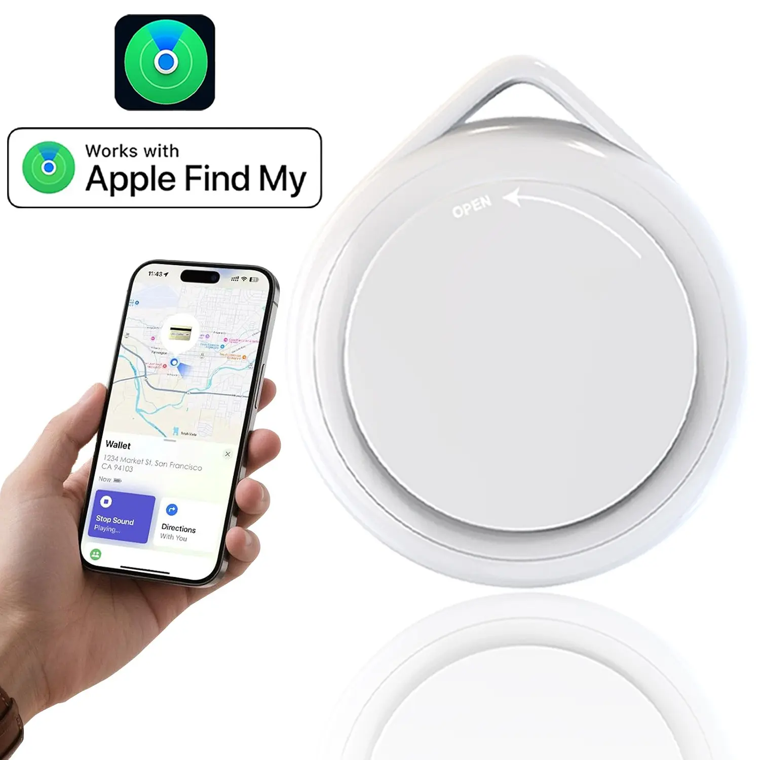 Car GPS Tracker, Portable Real-time Smart Tracker GPS Tracking Device, Global Coverage Location Tracker for Cars, Cats and Dogs, Only Applicable To iOS Devices, Not Applicable To Android System