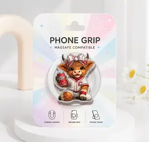 Red Coke Highland Cow Phone Grip, Coquette Cow MagSafe Phone Holder, Cute Leopard Bow Griptok, Baseball Coquette Pop Socket, Girlie Cow Phone Accessory