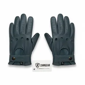 Men Classic Gloves Soft Genuine Cowhide Leather Full Finger Slate Gray