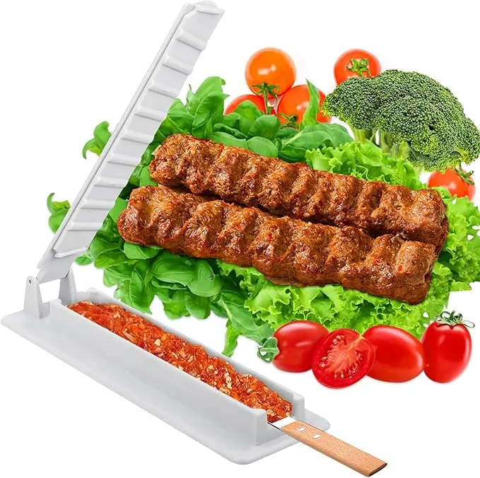 Kebab Maker Press - Manual Kebab Kabob Maker Mould Form for Kofta, Traditional Turkish Kebab Barbecue Skewer Mold