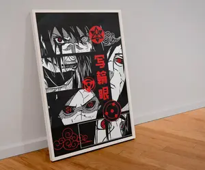 Uchiha Clan Sharingan POSTER UNFRAMED  - Sasuke & Itachi Wall Art | Naruto Manga-Inspired Design