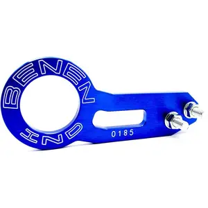 Rear Tow Towing Hook for Universal , JDM Bumper Quick Release Auto Trailer Ring  Alloy, Improved Wiredrawing Anodizing (Blue)