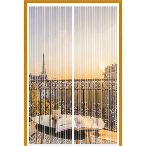 Screen Door 38"x82", Heavy Duty Mesh Curtain with , Mosquito Door Screen  Closure, Easy Install, White