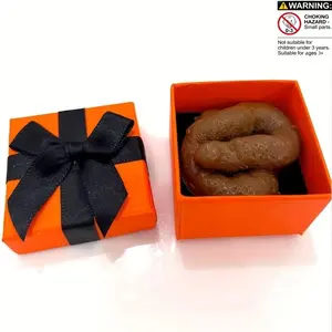 Unique stress-relief toys, prank surprise gift boxes—realistic fake poop and gift boxes in orange, perfect for Halloween, Christmas, birthdays, and other occasions—fun and unique gifts