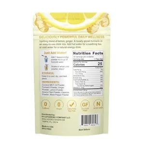 Talcufon Lemon Ginger Blend Superfood Powder with MCT Oil, Turmeric, Ginger, Ture Lemon Powder, Acacia Fiber, Cayenne, Black Pepper Powder All Natural, Caffeine-Free 3Oz (85G)