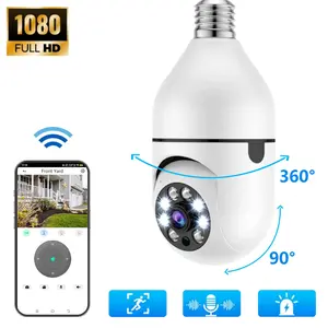 360°View Light Bulb Camera,2.4GHz WiFi Wireless Security Cameras,1080P Monitoring Indoor Outdoor Security Camera,Color Night Vision,2-Way Talk,Motion Detection,Wall CCTV,IP Camera,Camera Systems,Easy&Quick Install,E27 Socket,Smart Camera
