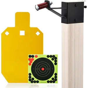 AR500 Steel Targets for  with T  Target Hanger, 1/2 Inch Thick Steel Target, 2 Mounting Options, Neon Yellow Color