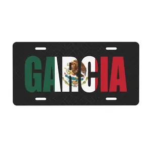 Personalized Custom Name Mexican Flag License Plate - Auto Car Tag Gifts for Him Gifts for Her