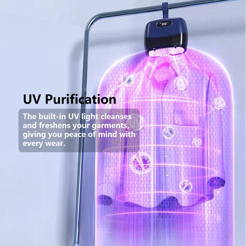 Portable Dryer Mini Dryer Features an adjustable timer and wrinkle-free heating function to quickly dry large quantities of clothes and shoes. Ideal for home, apartment, business trips, and travel use.