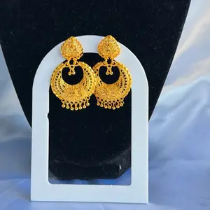 Women's Gold-Tone Jhumka Style Earrings for Ramlila Occasions