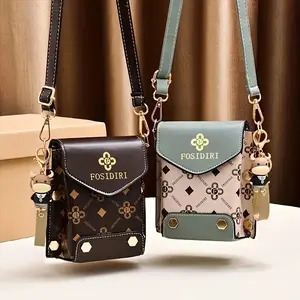【Local Delivery】Maxoner  Mini Flap Crossbody Phone Bag, Letter Print Shoulder Bag, Women's Studded Decor Square Purse Fashionable Compact Detachable Strap Luxury Outdoorfun Adjustable