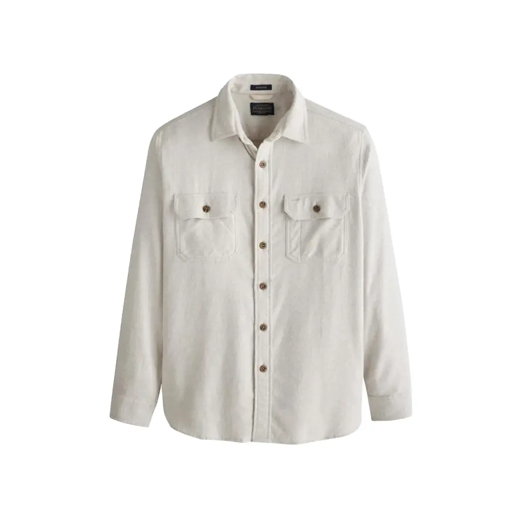 Pendleton Men's Burnside Plaid Rugged Brushed Cotton Longsleeve Button-Up Shirt - Casual Tops with 2 Chest Pockets, Basic Style Wardrobe Staples, Longsleeves, 100% Cotton, Brushed On Both Sides