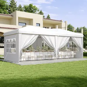Aoxun Pop Up Canopy Tent with 6 Sidewalls - One-Push Instant Shelter, Waterproof & Portable for Parties, Markets, Outdoor Events