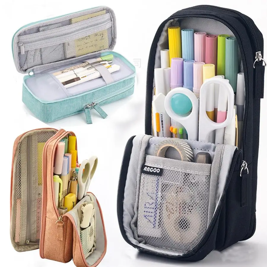 Large Capacity Pencil Case, 1 Count Portable Stationery Storage Bag, Stationery Organizer for Office, School, Students, Girls, Boys, Women, Adults