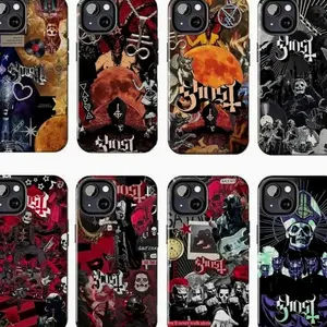 Ghost Band New Concert Tour Heavy Metal Rock Music Fan Merch Graphic Art Tough Phone Case. Dark Edgy Macabre Aesthetic Rugged Shockproof Protective Cover For iPhone 17 Pro Max 16 Air 15 14 13 12 11.