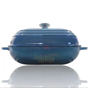 Cast Iron Oval Dutch Oval Enamel Bread Baking Pan With Lid And Chrome Handle Bakeware Oven