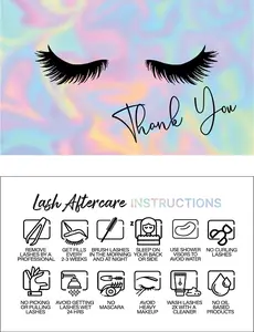 BRAWNA Lash Extension Aftercare Cards with Thank You Note - Size 3.5x2 in