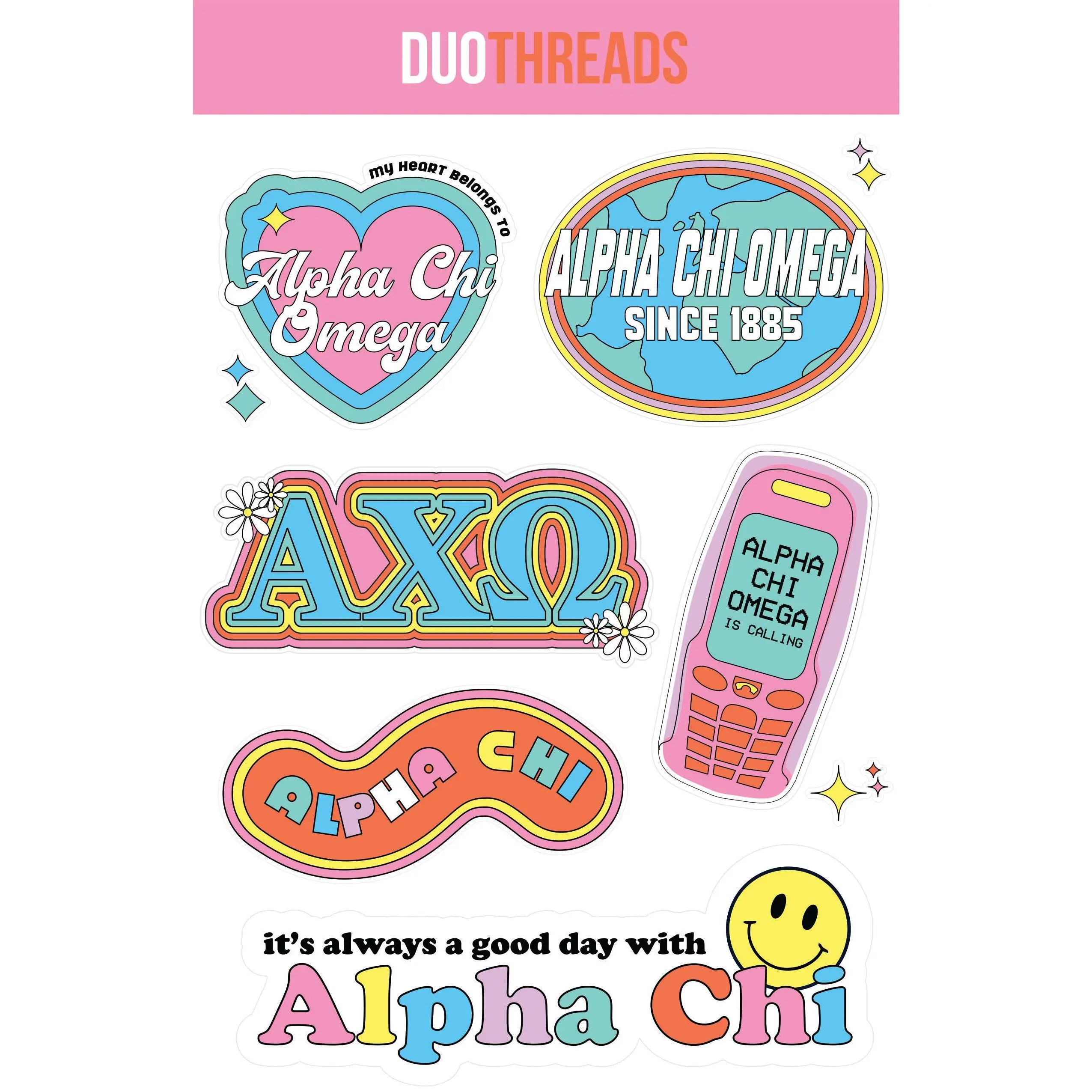 Sorority Y2K Sticker Sheet