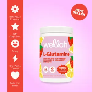 Wellah L-Glutamine | Essential Amino Acid Supplement | 5g L-Glutamine Per Serving |  50 Servings | Gut Health For Women