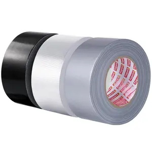 3 Pack Duct Tape 1.89In x 132Yd Total Heavy Duty  Tape, 8.26Mil -Weather Adhesive Repair Duct Tape for Indoor Outdoor Repair Fixation Reinforcement Sealing(Black  White)