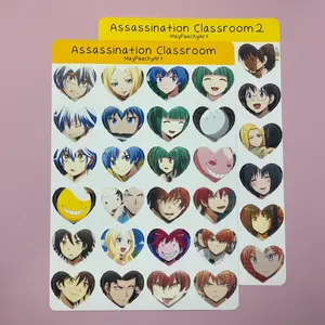 Assassination School Anime Heart Sticker Sheet