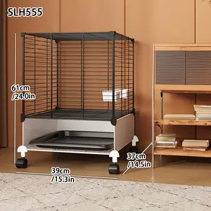 Large metal movable bird cage for home use with toilet tray, bird stand, bird bowl, black wrought iron bird cage, bird house, durable iron cage