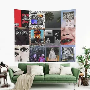 Suicideboys Albums Wall Tapestry, Suicideboys Albums Wall Tapestries, Hostel Dorm Decor, Suicideboys Ruby and Scrim Wall Hanging Gift Idea ,4.17x5 Ft Tapestry, Halloween Decor Tapestry Lightweight