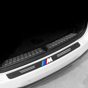 Carbon Fiber Car Decorative Sticker Car Trunk Protective Strip Anti Scratch Decal For BMW M Emblem E46 E36 E34 F10 E90 F30 E60 F30 E53 E30 E92 E87