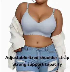 COKE Extra Large Size Women's Wireless Bra Comfort Bralettes No Underwire Unlined Cami Bra Seamless Tshirt Bras Sports Bra Bralette Basic Comfortable Fit Womenswear Everyday Up to 44DD #Summervibes