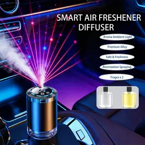 Star Projector Car Diffuser Aromatherapy Humidifier, Smart RGB Music Sync Air Freshener, 150ml Rechargeable 3 Adjustable Modes, Premium Car Decor Accessory with 2 Essential Oil Refills, car accessories for girls