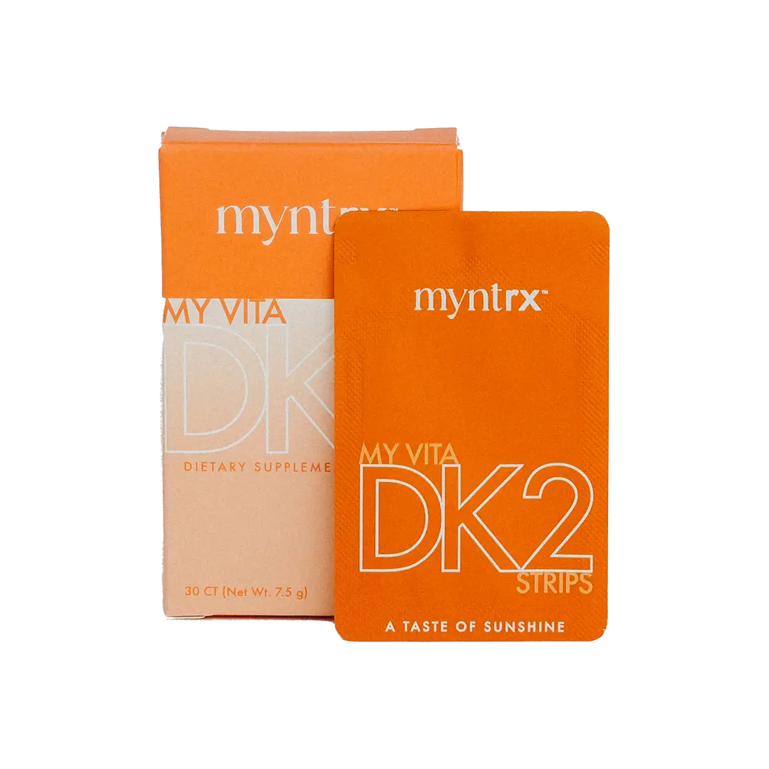 My Vita DK2 Strips: Easily Dissolvable Edible Supplement for Bone Health and Wellness - 7.5g Vitamin Healthcare Calcium