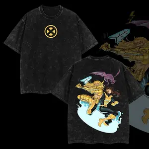 X-Men Magik & Kitty Pryde Retro Vintage Limited Edition Oversized Washed T-Shirt 100% Premium Cotton Relaxed Fit Men's Graphic Tee Clothes Menswear