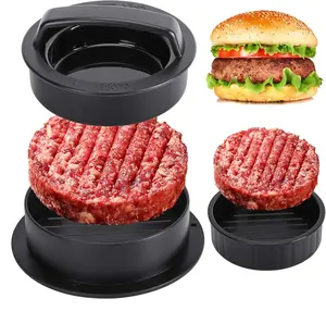 3-in-1 Burger Press Hamburger Patty Maker Non-Stick Stuffed & Slider Burger Mold, BBQ Grill Meat Press Tool for Perfect Homemade Burger Patties