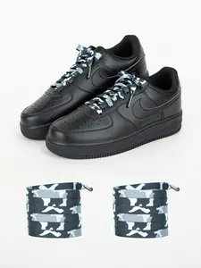 Metal Head Camo Flat Wide Shoelaces, Suitable for Daily Casual Sports, Versatile Shoe Laces for All Occasions