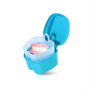 Complete Denture Care Kit: Durable Plastic Case with Brush & Filter - Portable, Classic Style Cleaning Box for Dentures Cleansing