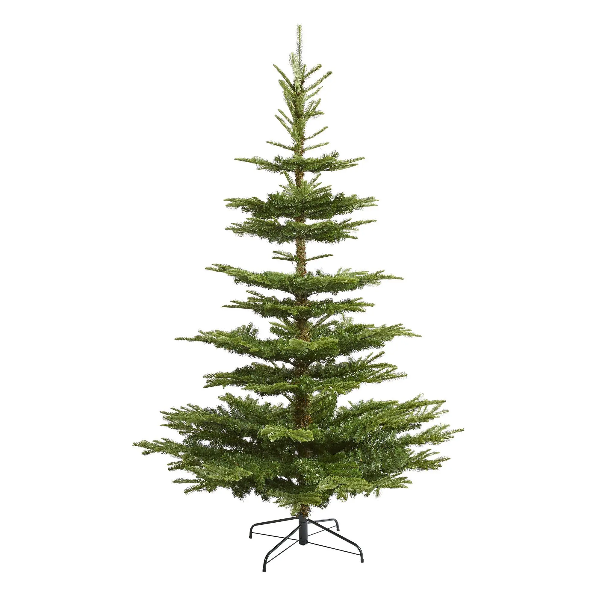 7.5’ Layered Washington Spruce Synthetic Artificial Christmas Tree - Modern Home & Office Decor with 1325 Bendable Branches for Ornament Display, Photorealism