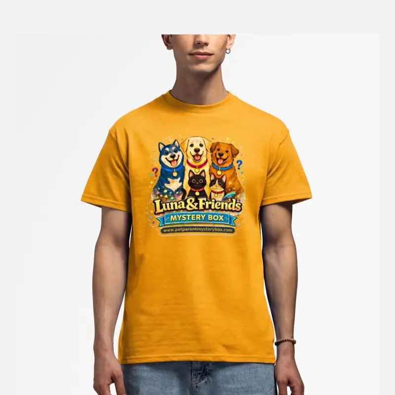 Luna & Friends Mystery Box T-Shirt | Dog & Cat Lover Shirt | Shelter Pet Awareness Tee
