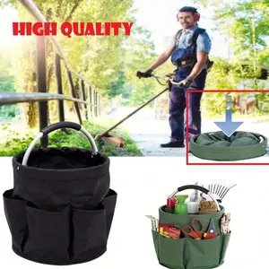 Multifunctional Storage Bag ,Portable Tool Bag, Oxford Cloth Bucket Tool Organizer Bag, Storage Basket with 6 Compartments and Large Central Compartment, Foldable for Space Saving with Carry Handle, Used for Home Gardening Tool Bags