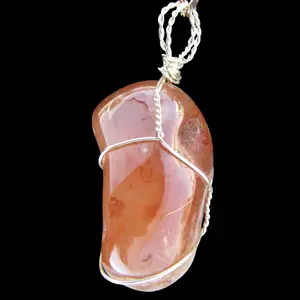 Carnelian Crystal Wire Wrapped Necklace