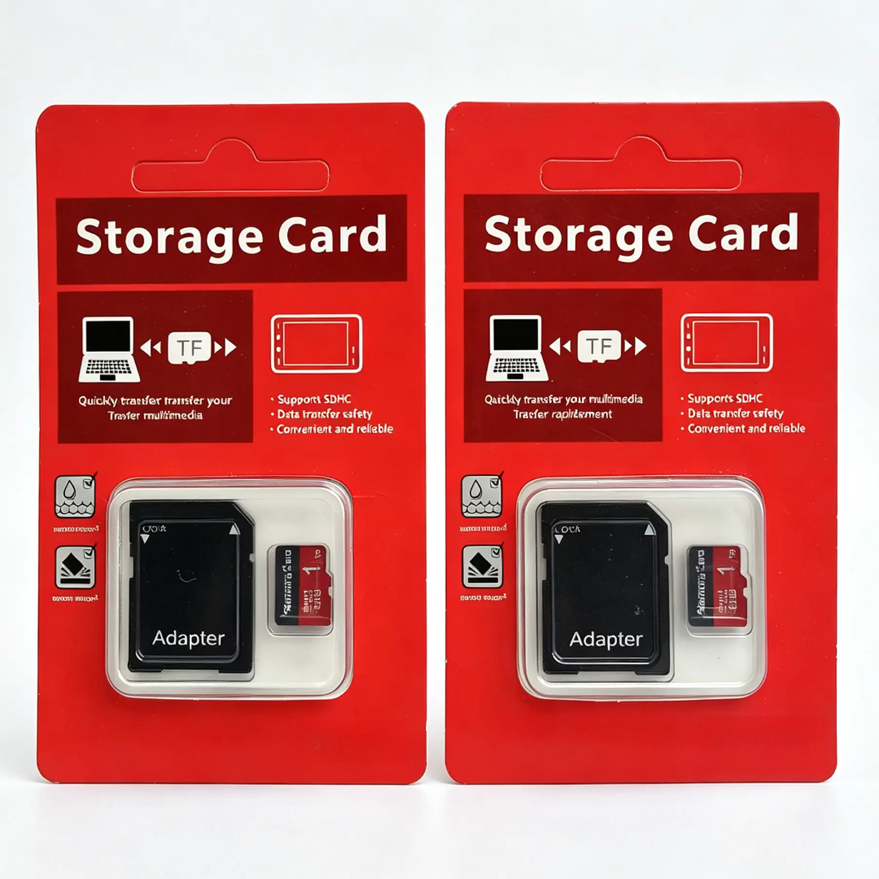 2 packs of 1TB TF Micro SDXC memory cards with SD adapter, +card reader, suitable for cameras, mobile phones, dash cams, tablets, and surveillance cameras