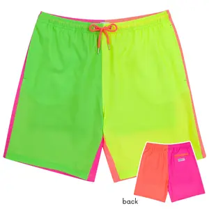 Men's 8" Swim Trunks Boxer Brief Liner | "Neon Sunrise"