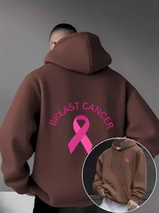 Men's Casual Fitted Hooded Sweatshirt with Kangaroo Pocket, Creative Graphic Pattern Print, Micro-Elastic Knit Fabric, 100% Polyester Fiber, Perfect Gift