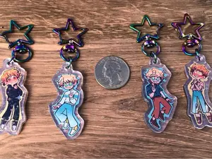Star Catcher Webtoon Double Sided Holographic Acrylic Keychains - Luke - Tommy